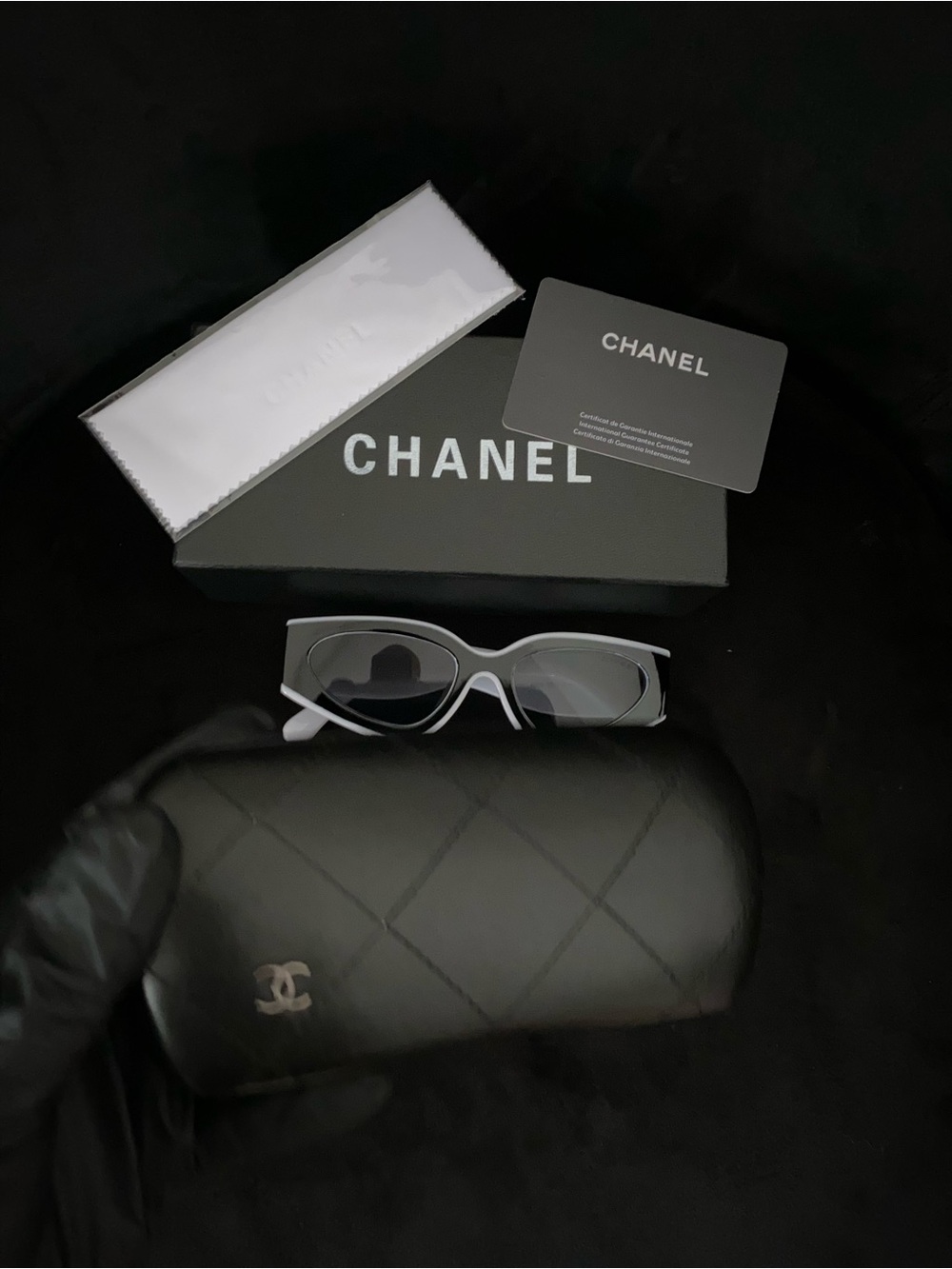 CHANEL Two Tone Cat Eye Sunglasses